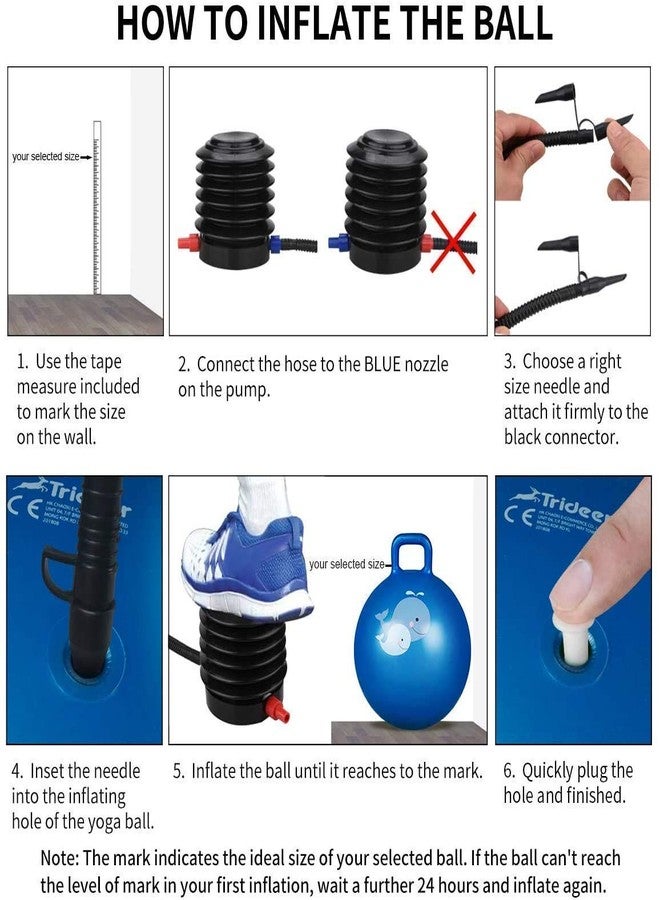 أزود كرة القفز AZOD بمقبض، كرة ركل نطاطة بنمط عيد الميلاد للأطفال، هيبتي هوب للمرح والتمرين مع مضخة، وردي - Image 4
